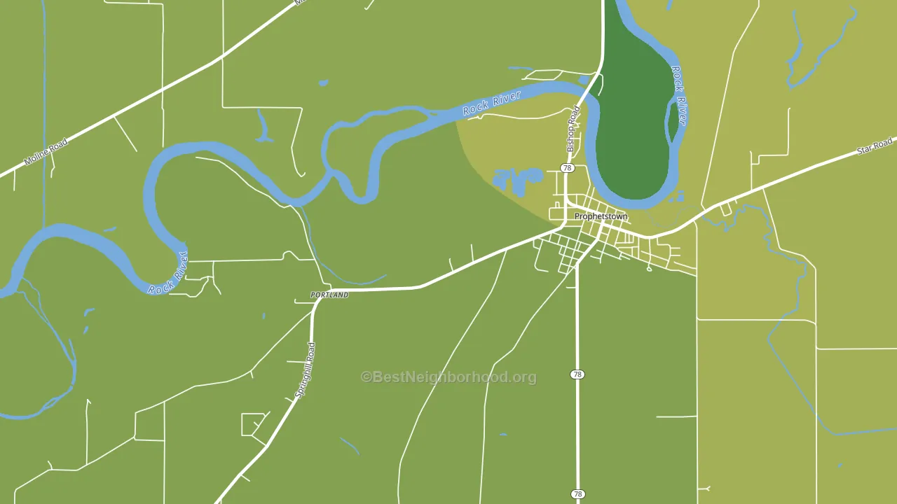 Portland, IL block-group voter-turnout map