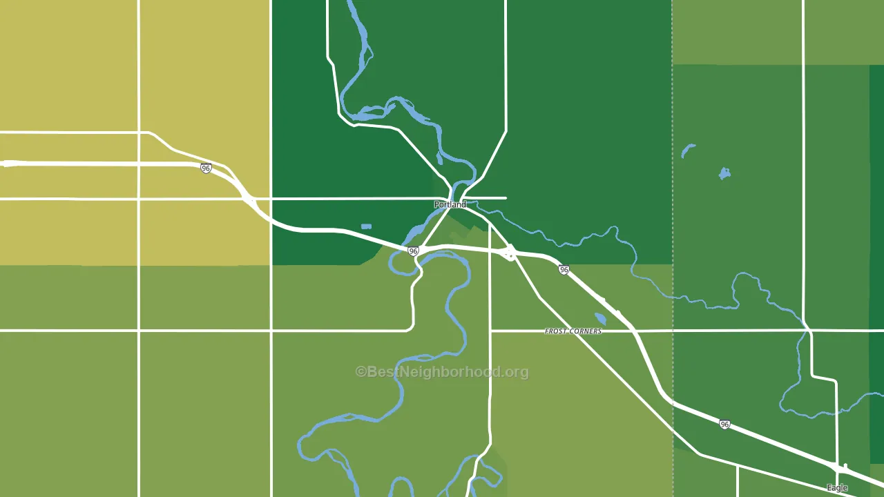 Portland, MI block-group voter-turnout map