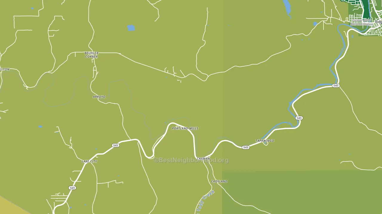 Portland Mills, PA block-group voter-turnout map