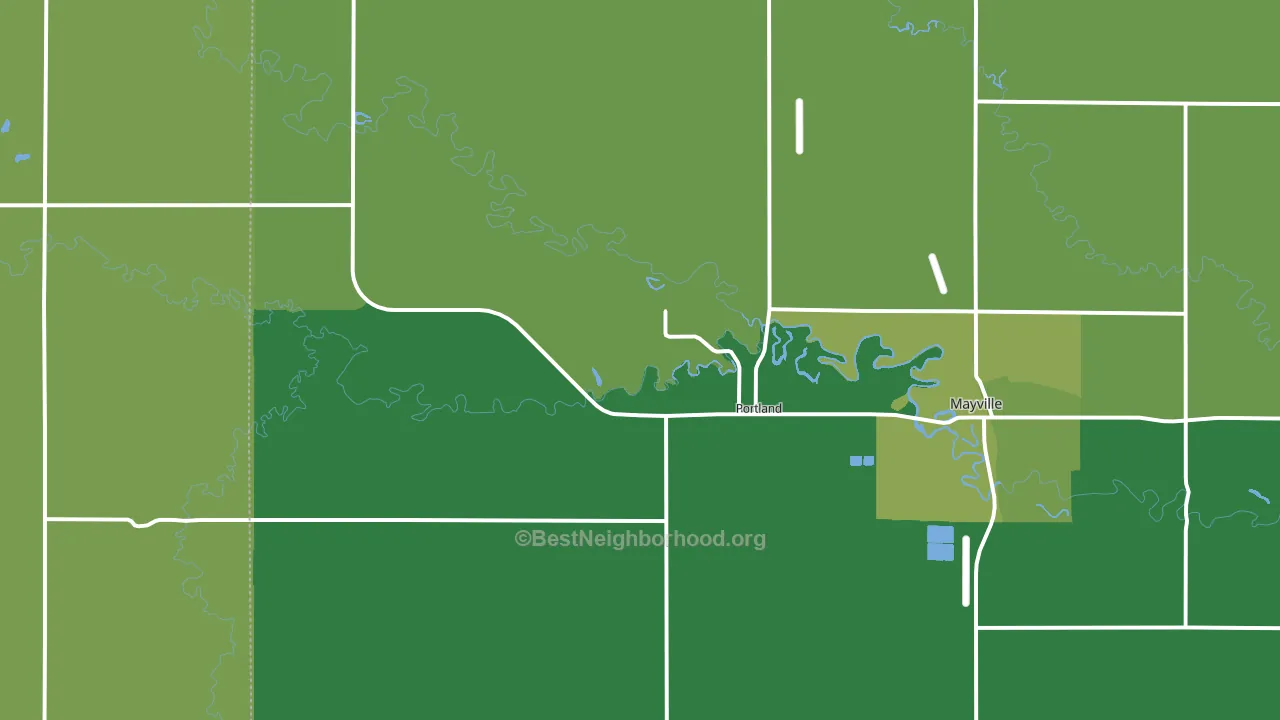 Portland, ND block-group voter-turnout map