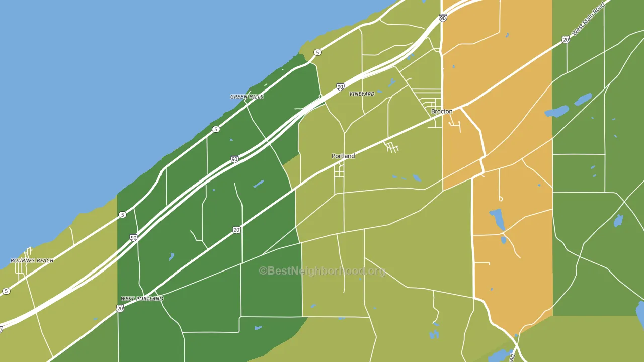 Portland, NY block-group voter-turnout map