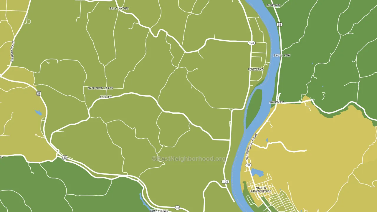 Portland, OH block-group voter-turnout map