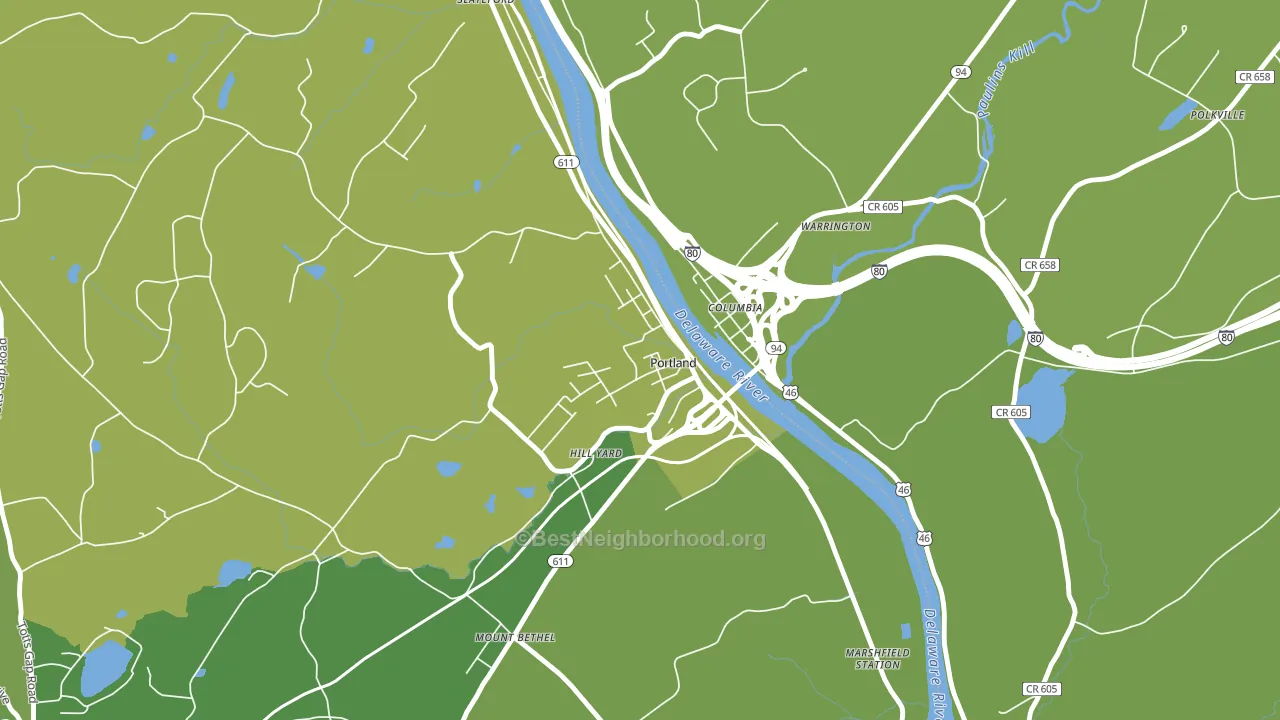 Portland, PA block-group voter-turnout map