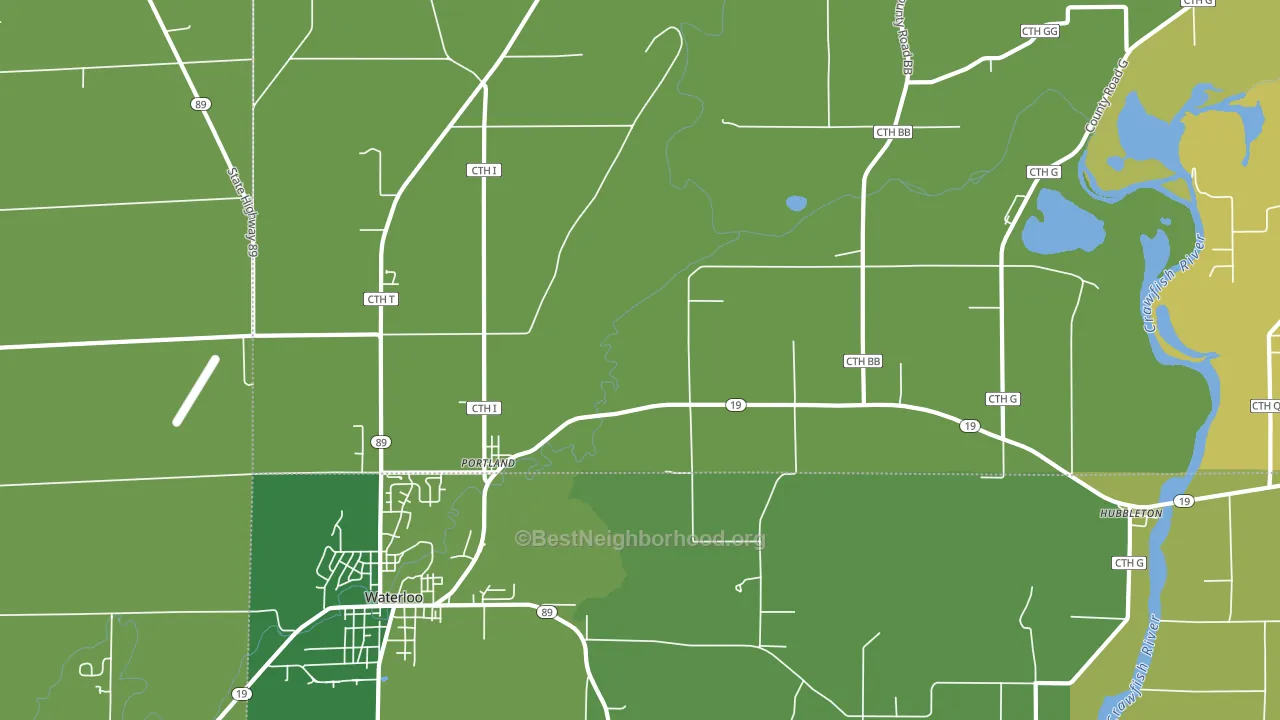 Portland, WI block-group voter-turnout map