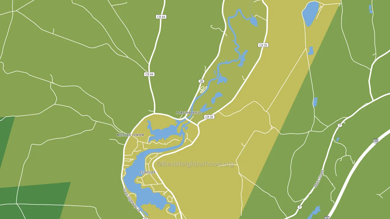 Portlandville, NY block-group voter-turnout map