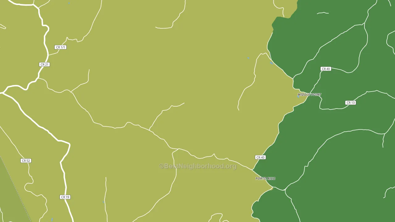 Porto Rico, WV block-group voter-turnout map