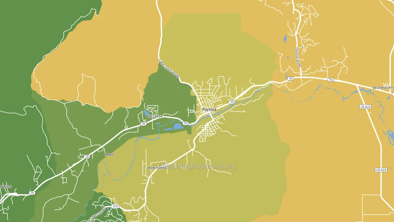 Portola, CA block-group voter-turnout map