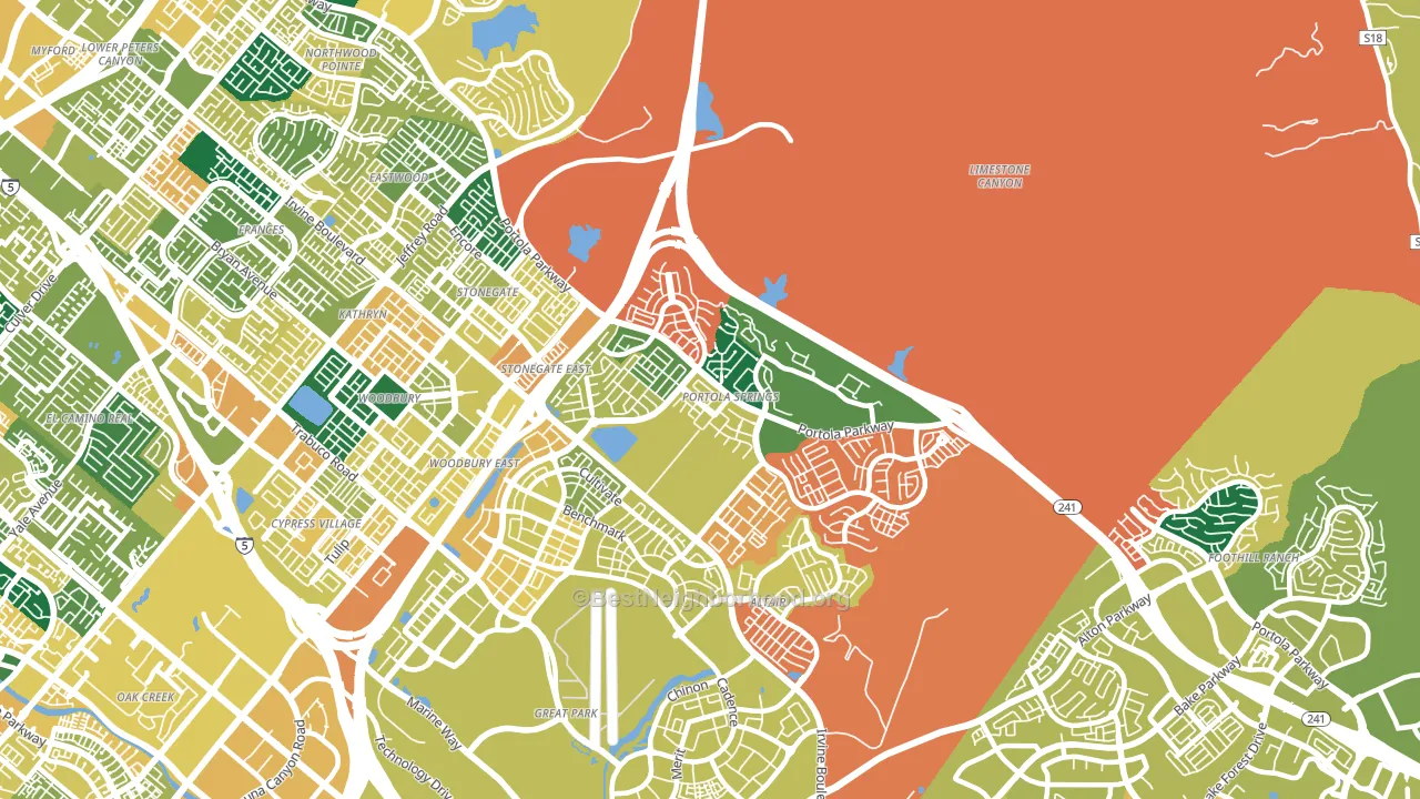 Portola Springs, Irvine, CA block-group voter-turnout map