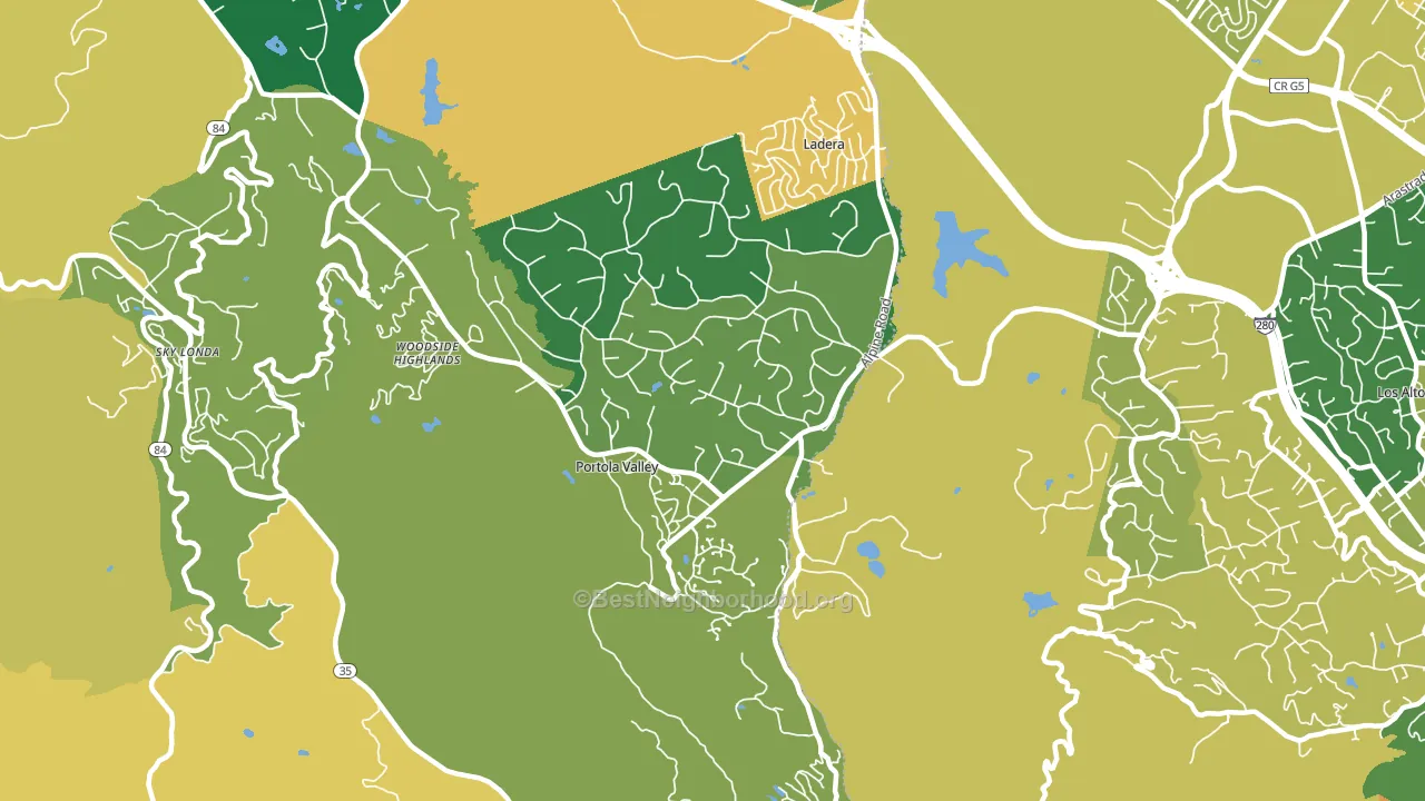 Portola Valley, CA block-group voter-turnout map