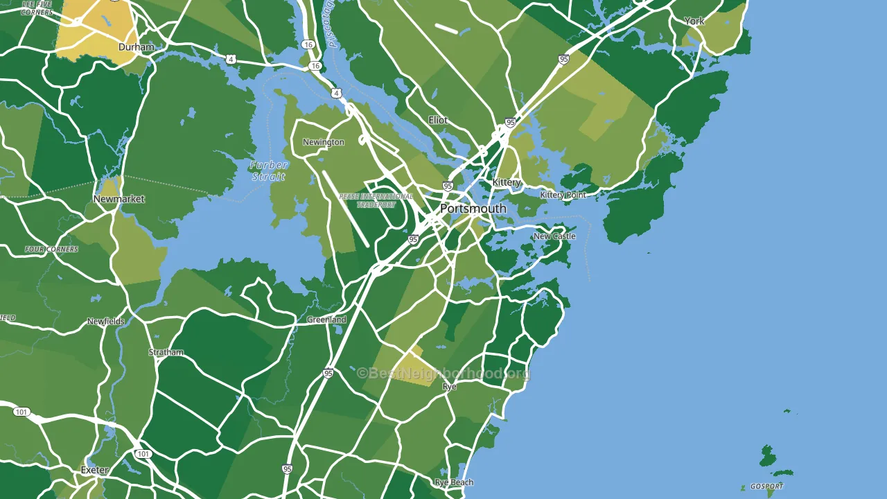 Portsmouth, NH block-group voter-turnout map
