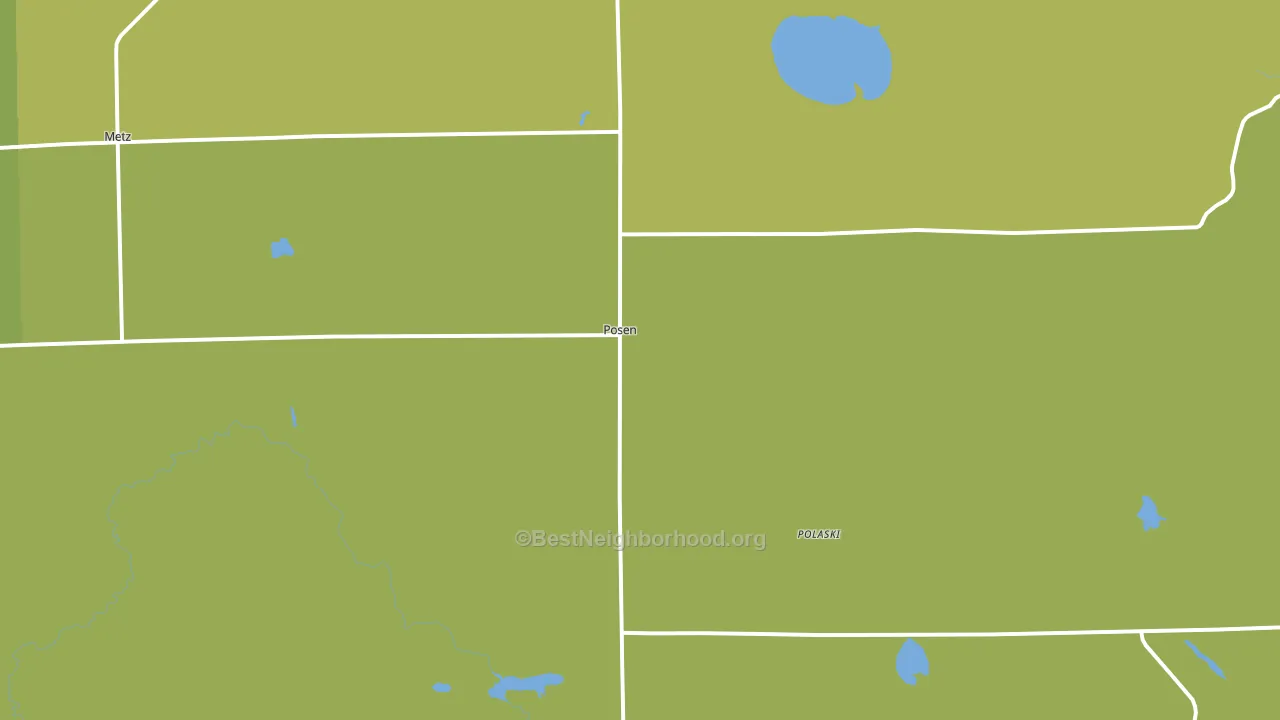 Posen, MI block-group voter-turnout map