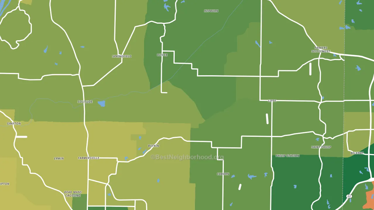 Posey County, IN block-group voter-turnout map