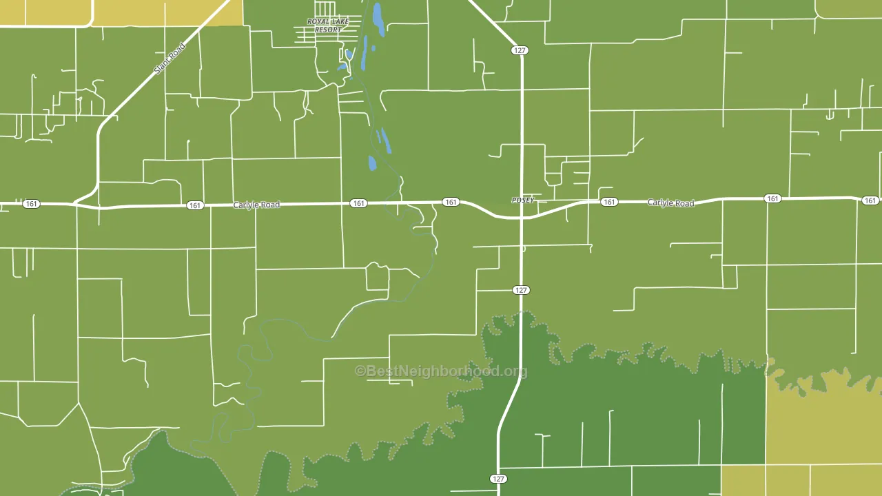 Posey, IL block-group voter-turnout map
