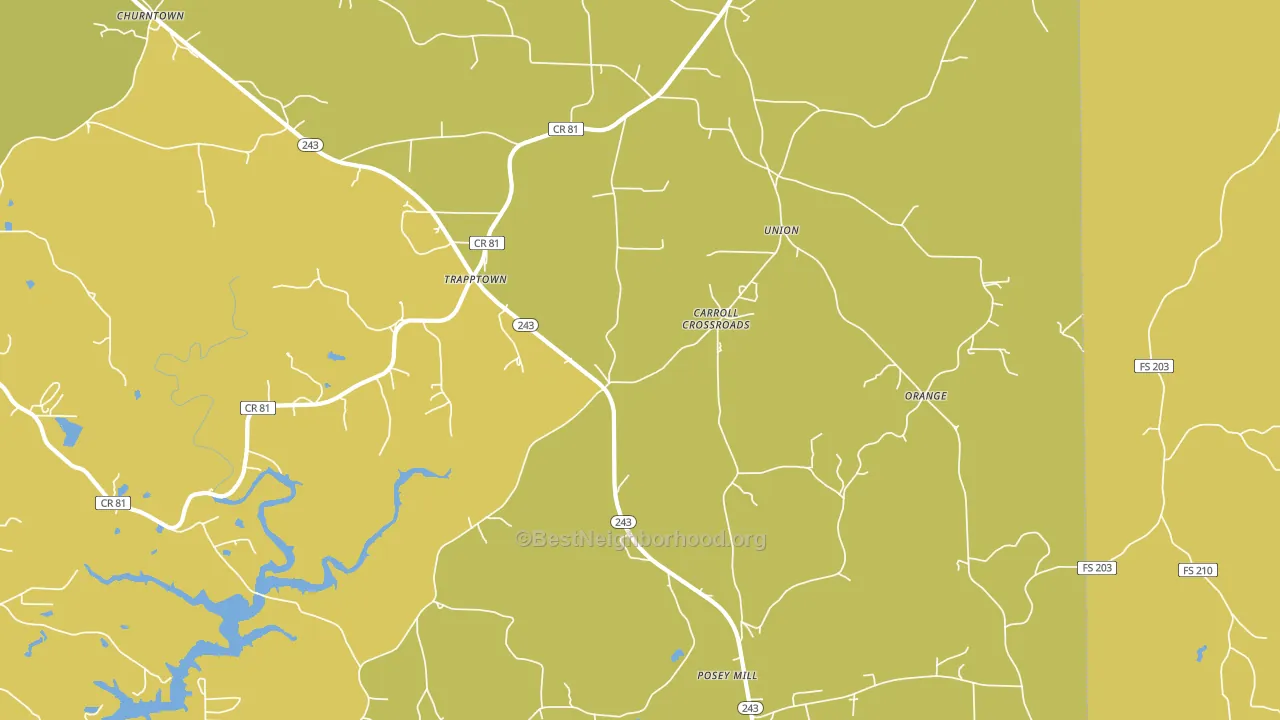 Posey Mill, AL block-group voter-turnout map