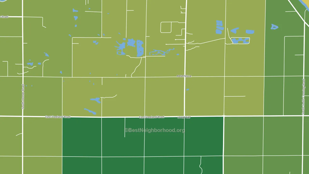 Poseyville, MI block-group voter-turnout map