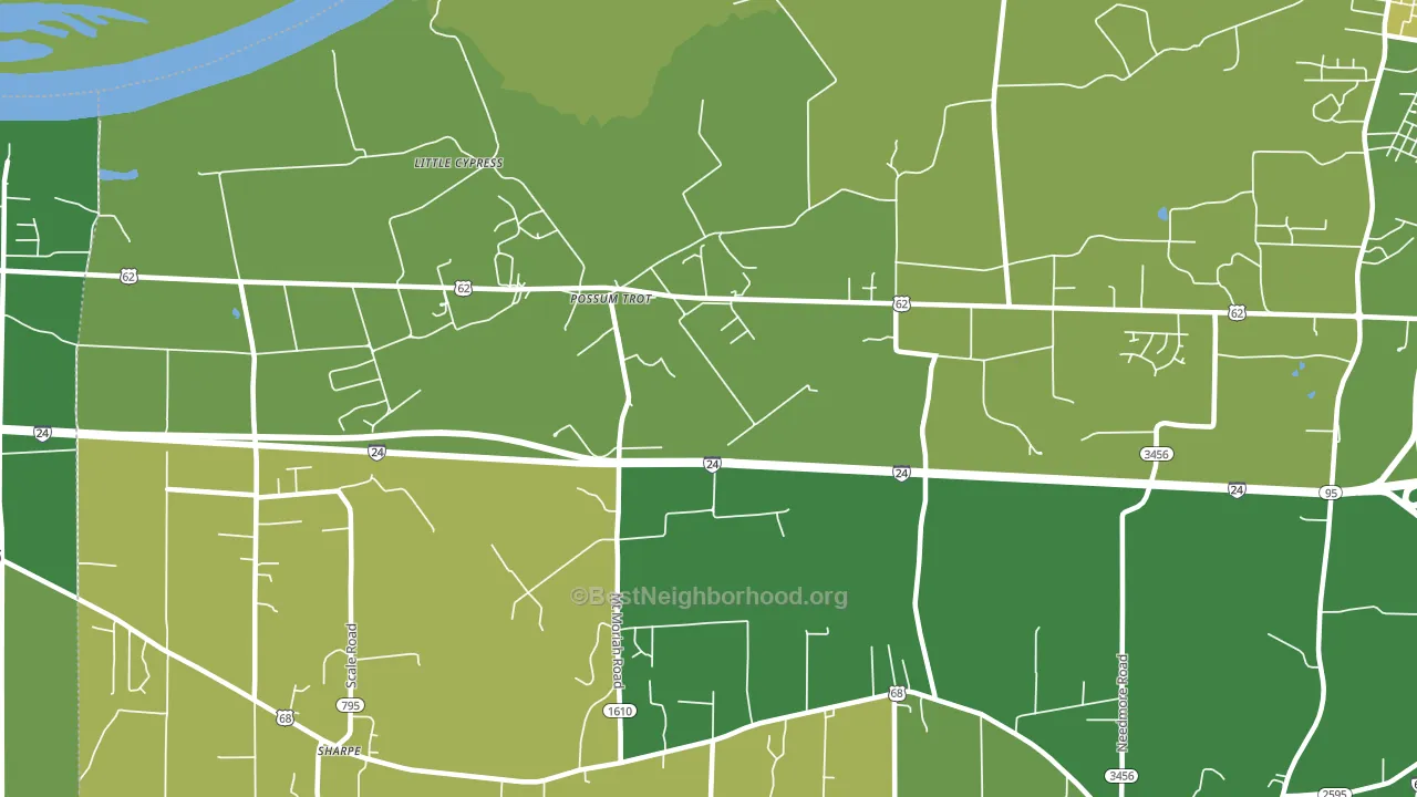 Possum Trot, KY block-group voter-turnout map