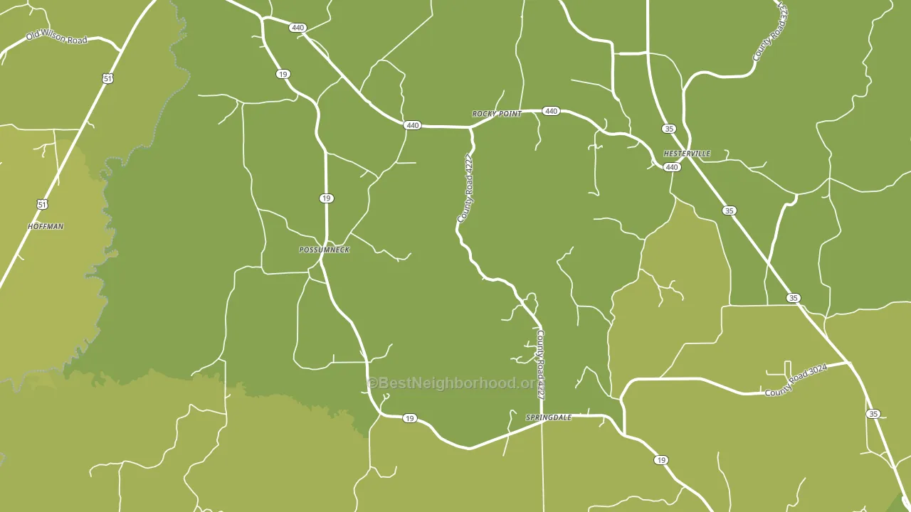 Possumneck, MS block-group voter-turnout map