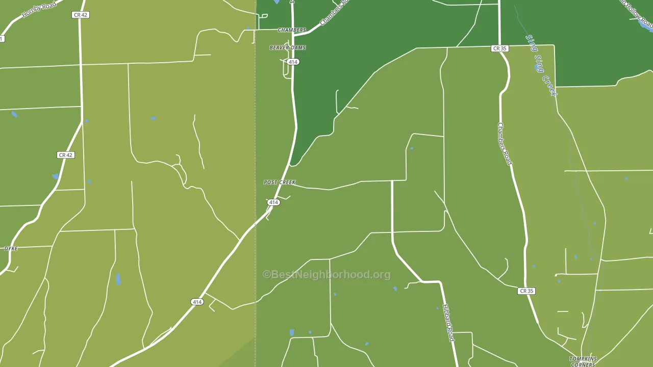 Post Creek, NY block-group voter-turnout map