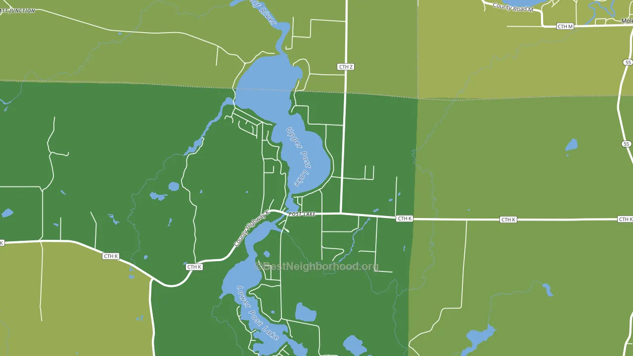 Post Lake, WI block-group voter-turnout map