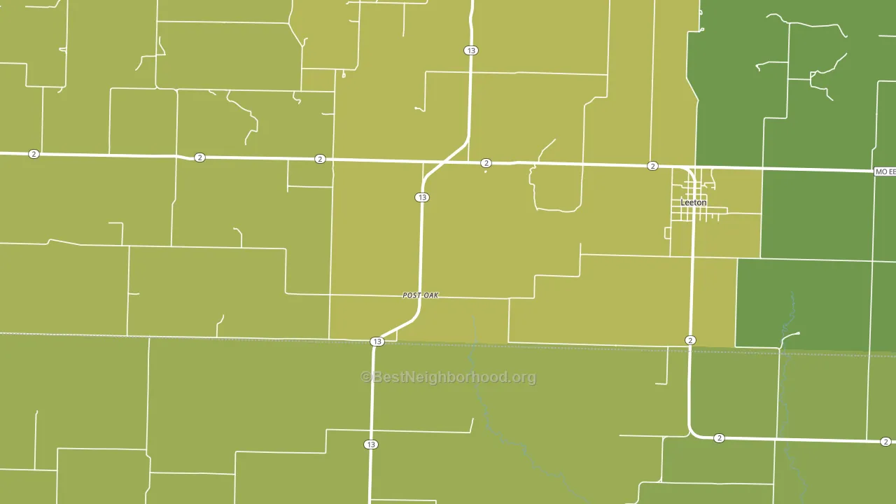Post Oak, MO block-group voter-turnout map