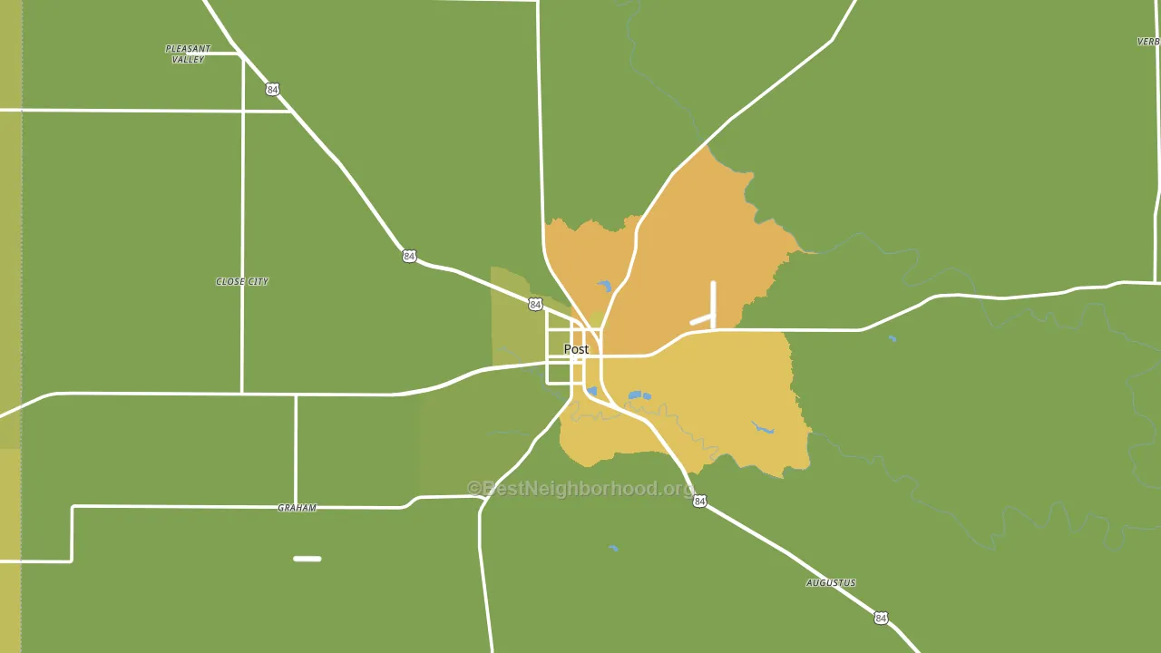 Post, TX block-group voter-turnout map