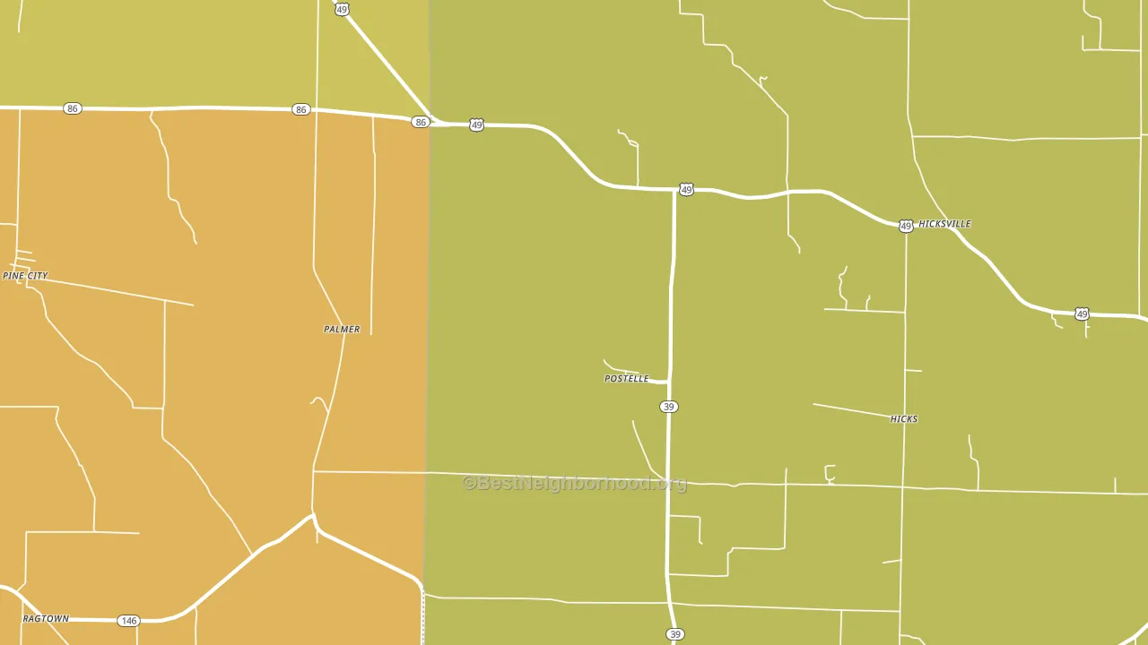 Postelle, AR block-group voter-turnout map