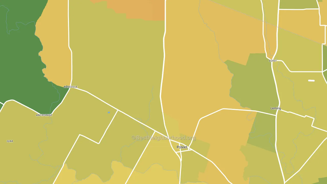 Poteet, TX block-group voter-turnout map