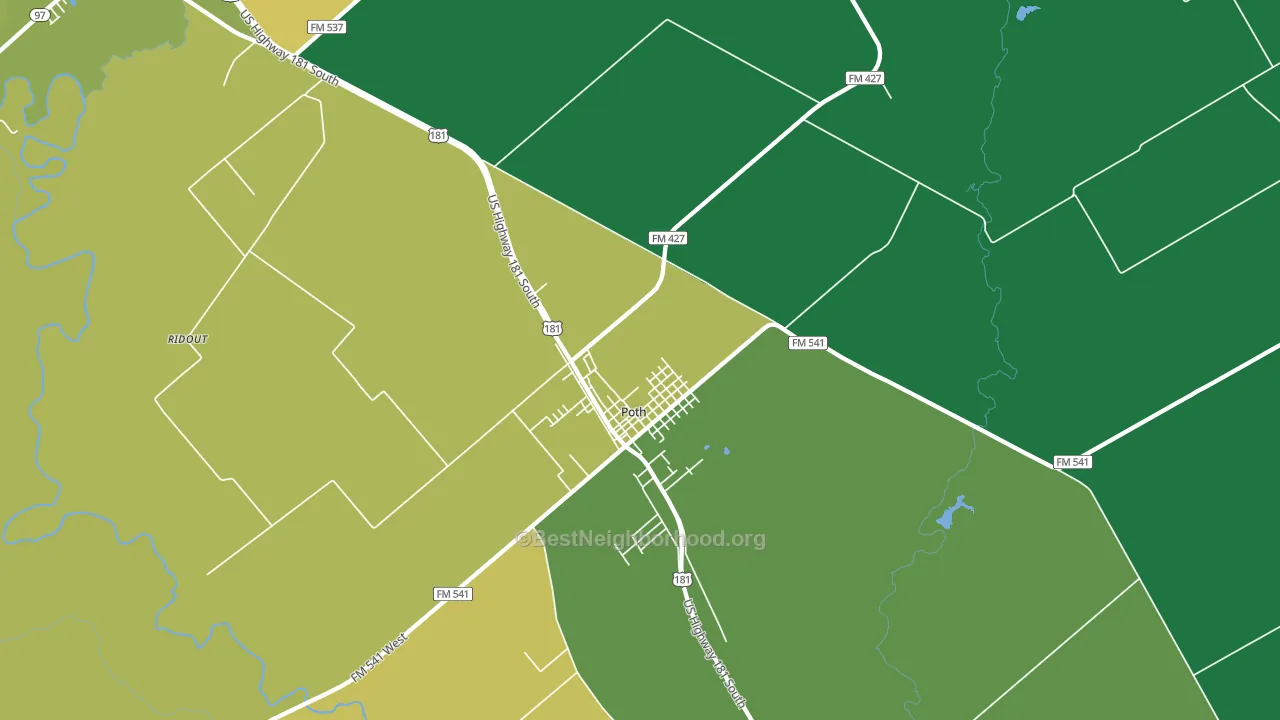Poth, TX block-group voter-turnout map