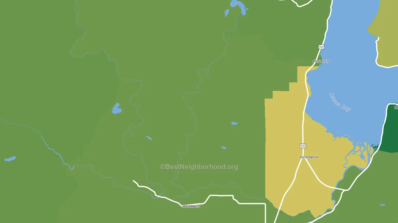 Potlatch, WA block-group voter-turnout map