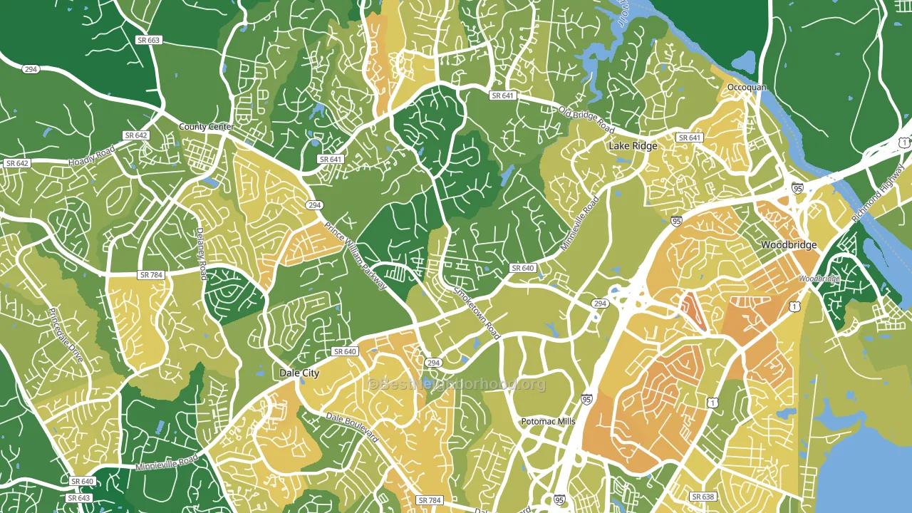 Potomac Mills, VA block-group voter-turnout map