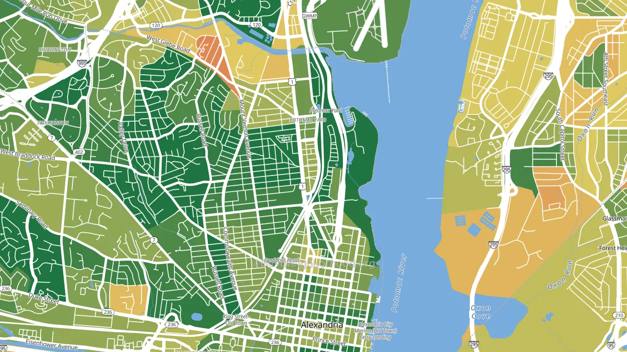 Potomac Yard-Potomac Greens, Alexandria, VA block-group voter-turnout map