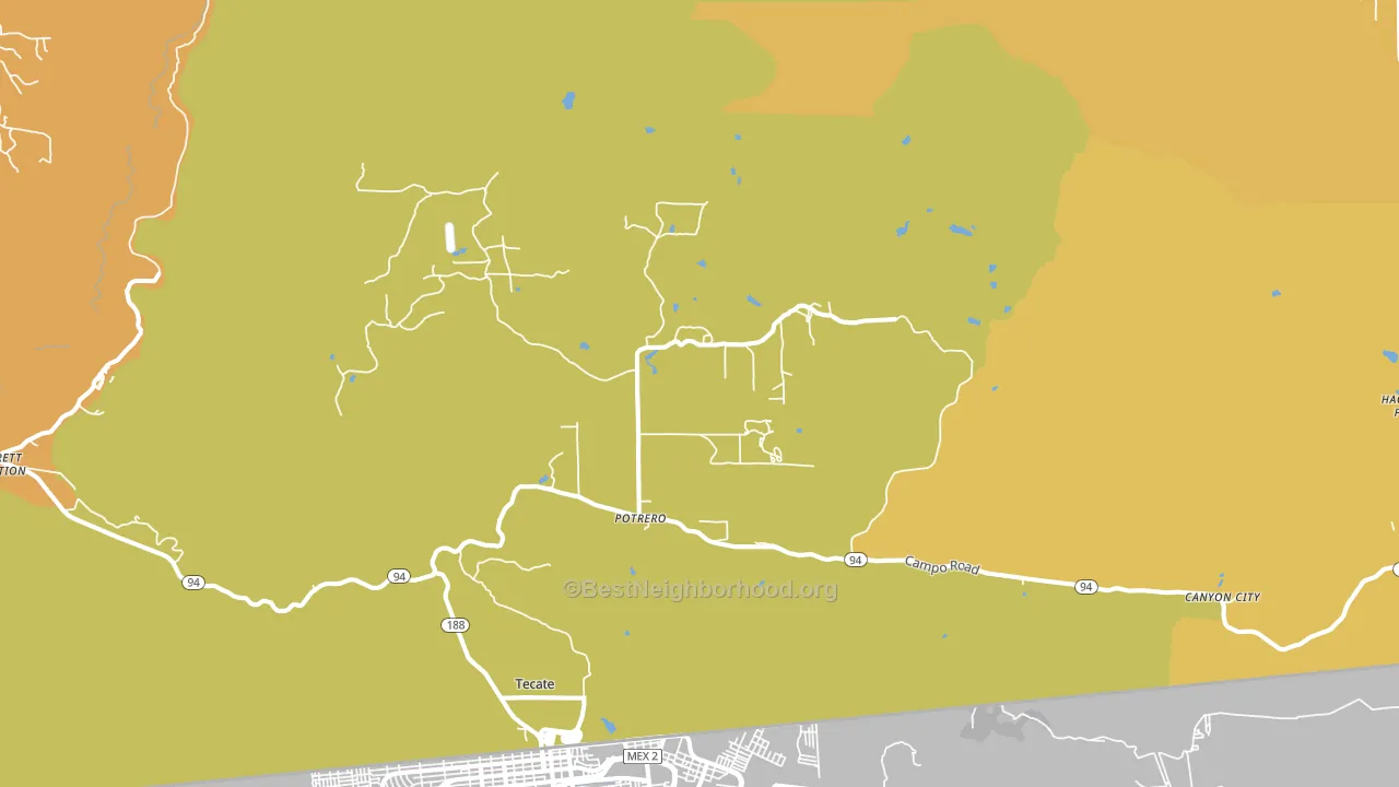Potrero, CA block-group voter-turnout map