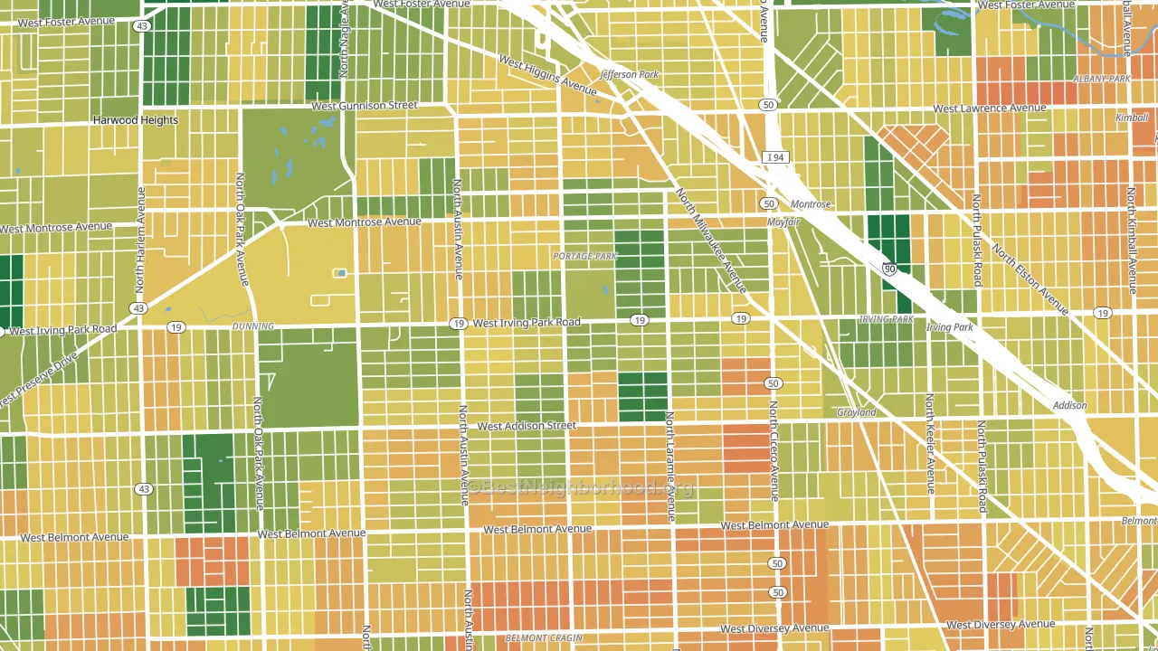 Pottage Park, Chicago, IL block-group voter-turnout map
