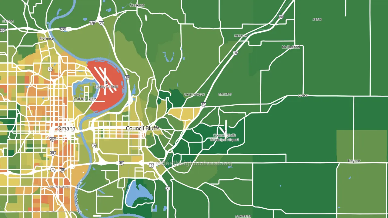 Pottawattamie County, IA block-group voter-turnout map