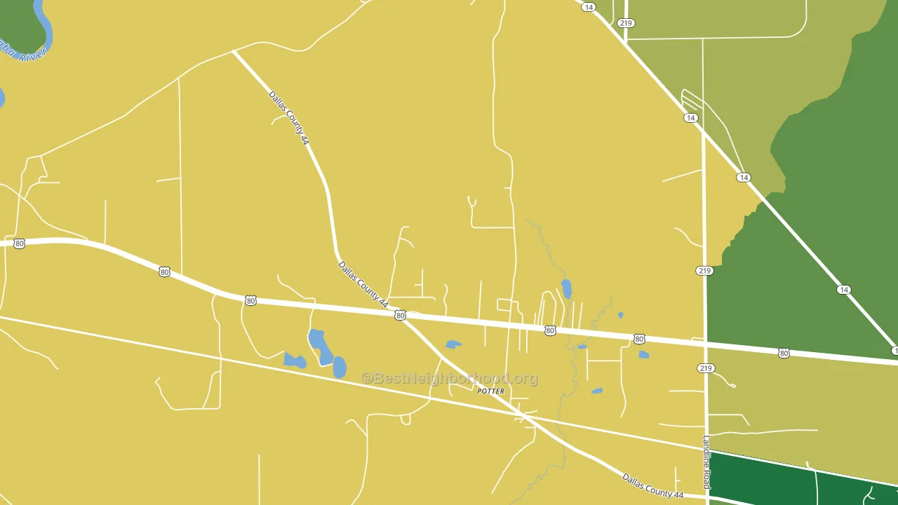 Potter, AL block-group voter-turnout map