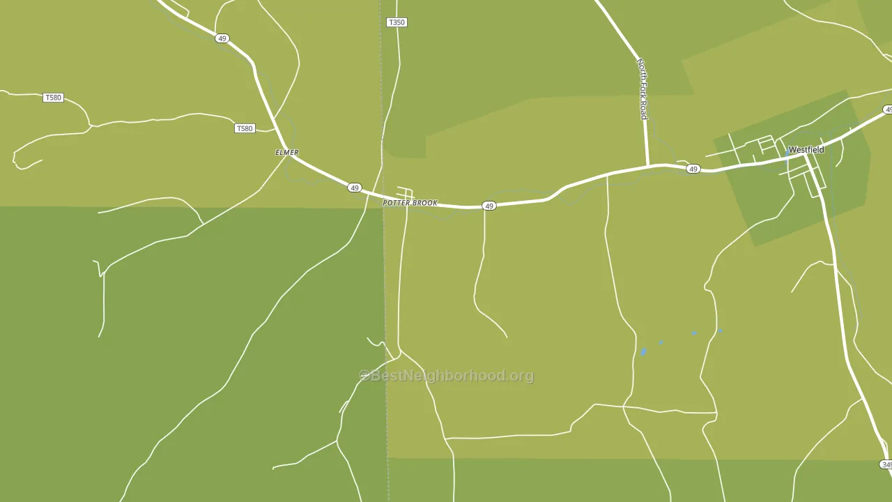 Potter Brook, PA block-group voter-turnout map