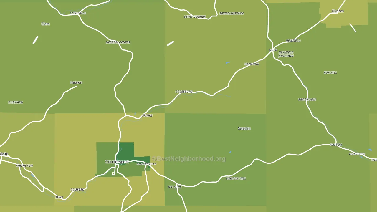 Potter County, PA block-group voter-turnout map