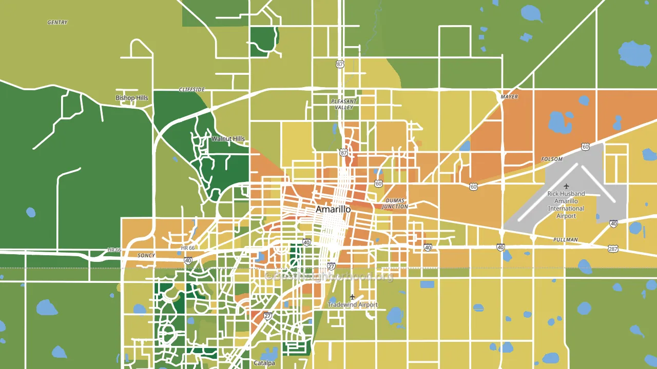 Potter County, TX block-group voter-turnout map