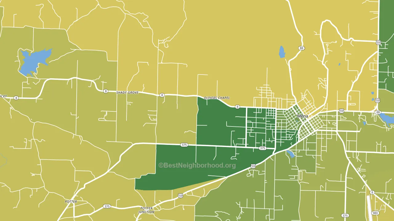 Potter Junction, AR block-group voter-turnout map