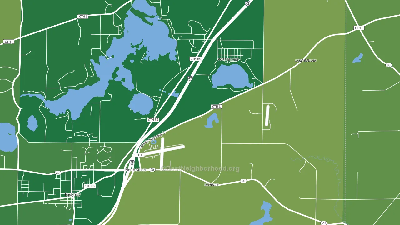 Potter Lake, WI block-group voter-turnout map