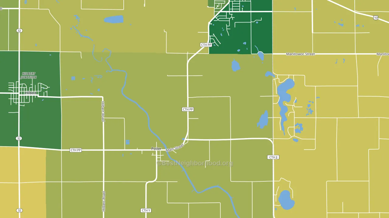 Potter, WI block-group voter-turnout map