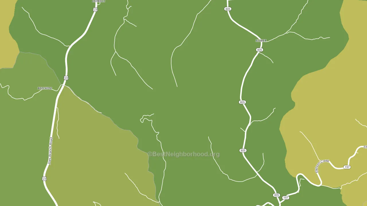 Potters Fork, KY block-group voter-turnout map