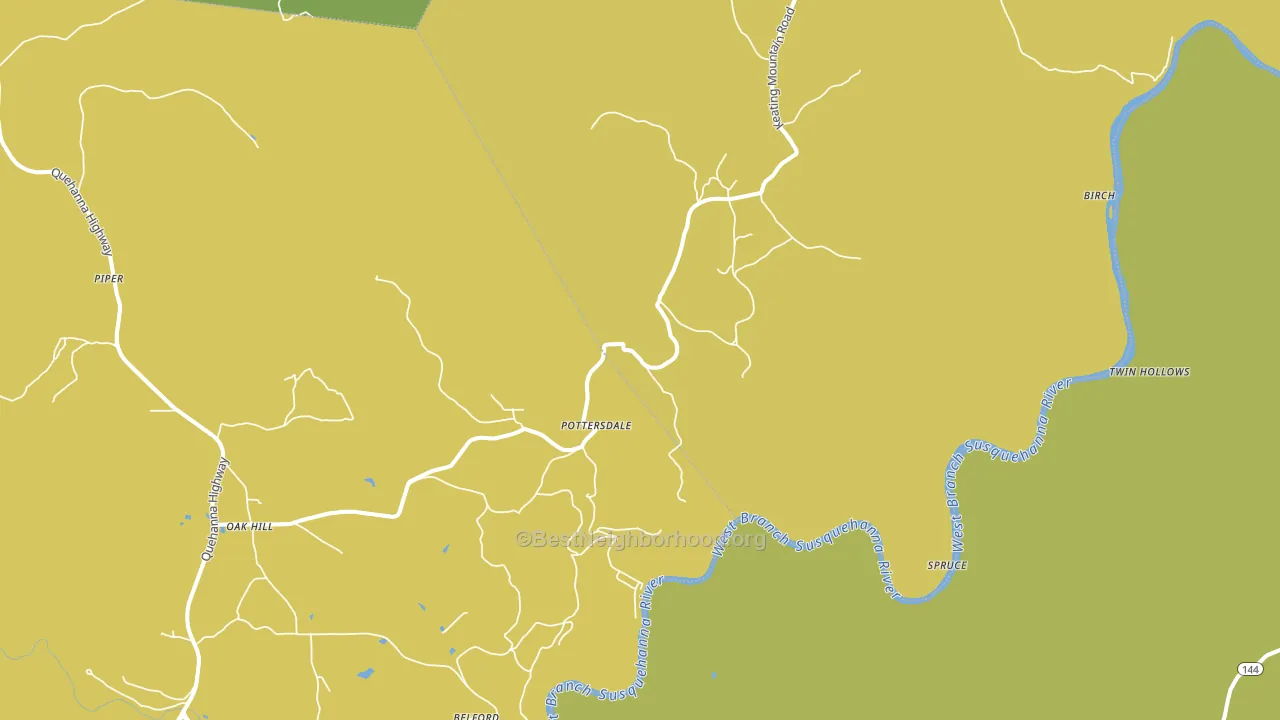 Pottersdale, PA block-group voter-turnout map