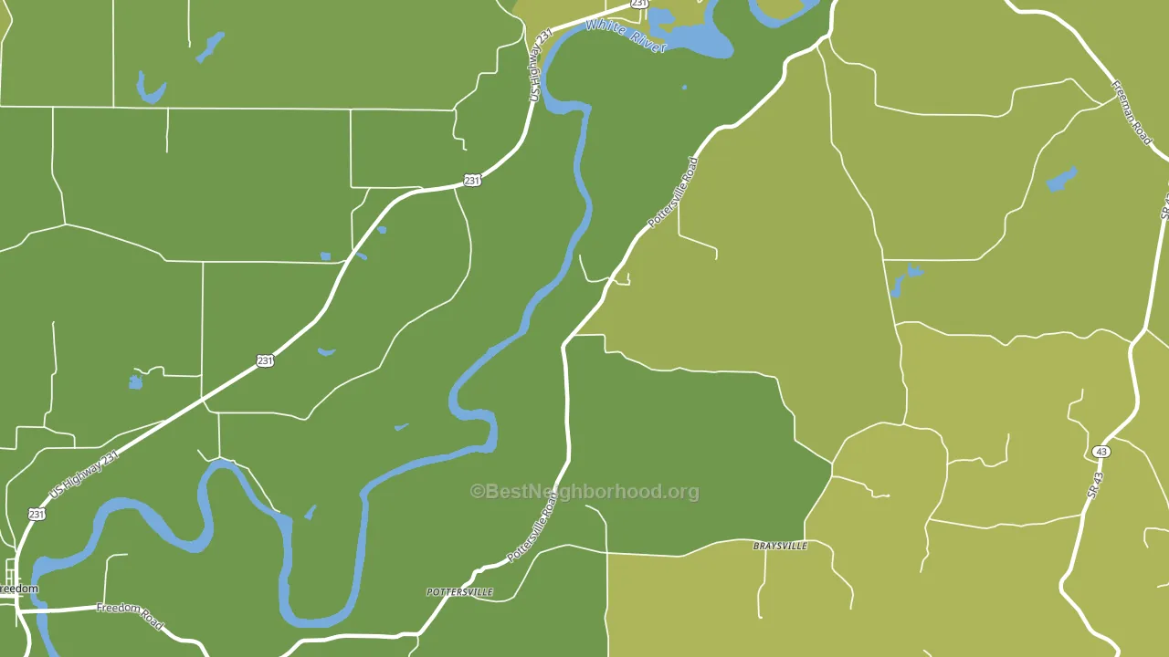 Pottersville, IN block-group voter-turnout map