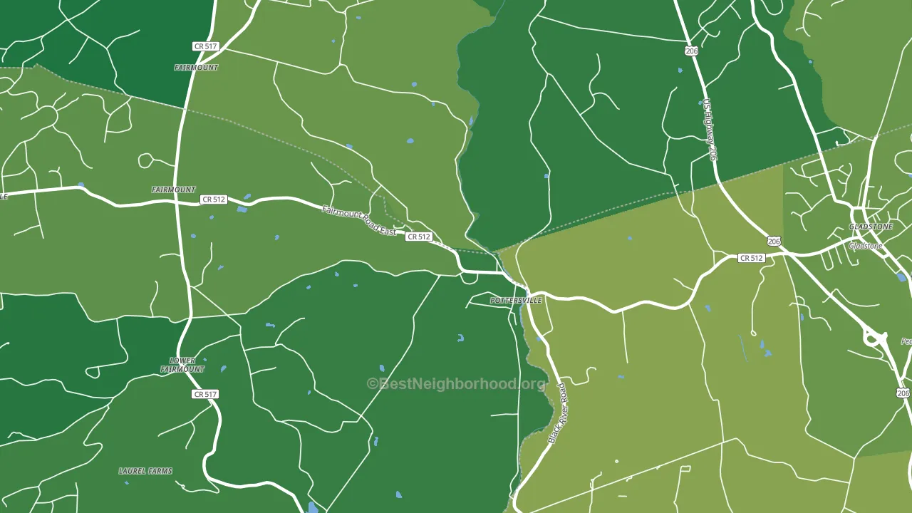 Pottersville, NJ block-group voter-turnout map
