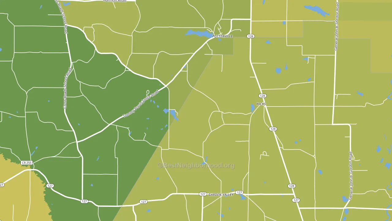 Potterville, GA block-group voter-turnout map