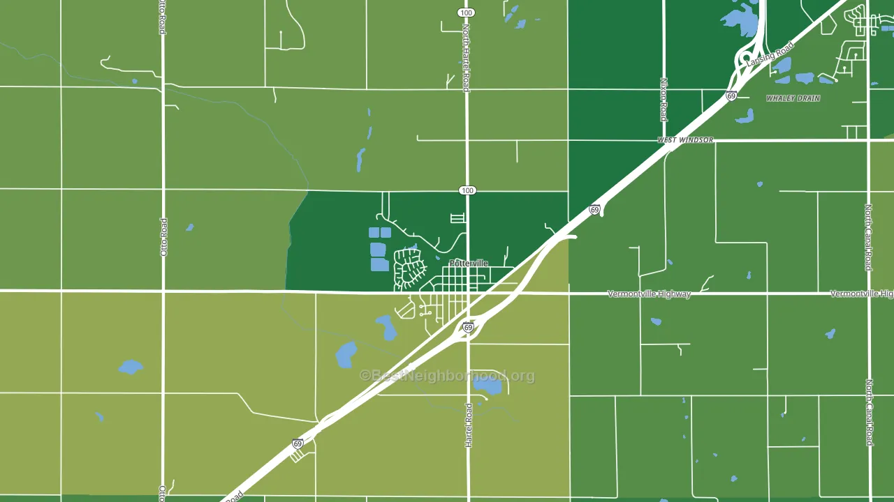 Potterville, MI block-group voter-turnout map