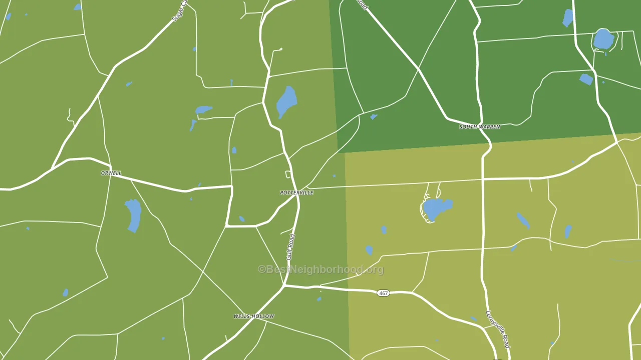 Potterville, PA block-group voter-turnout map