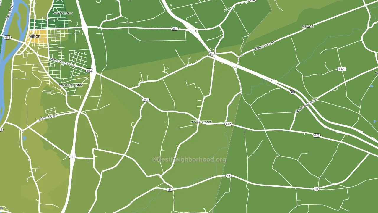 Potts Grove, PA block-group voter-turnout map
