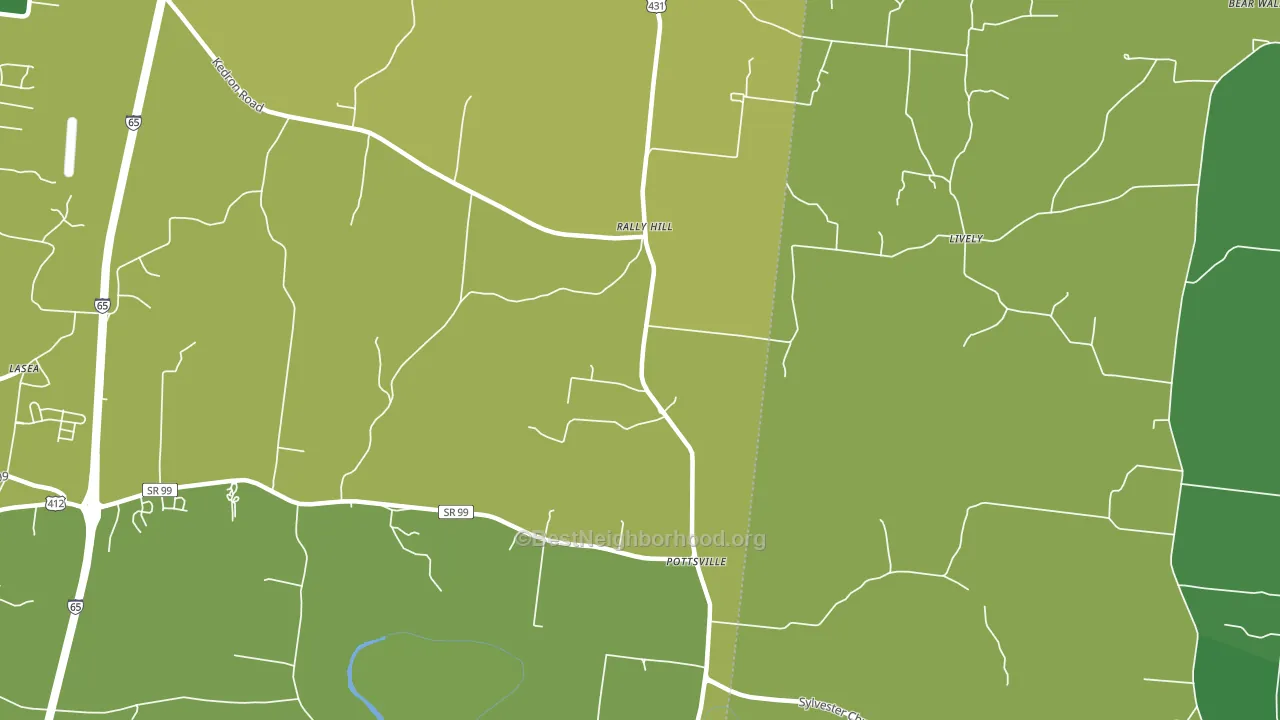 Pottsville, TN block-group voter-turnout map